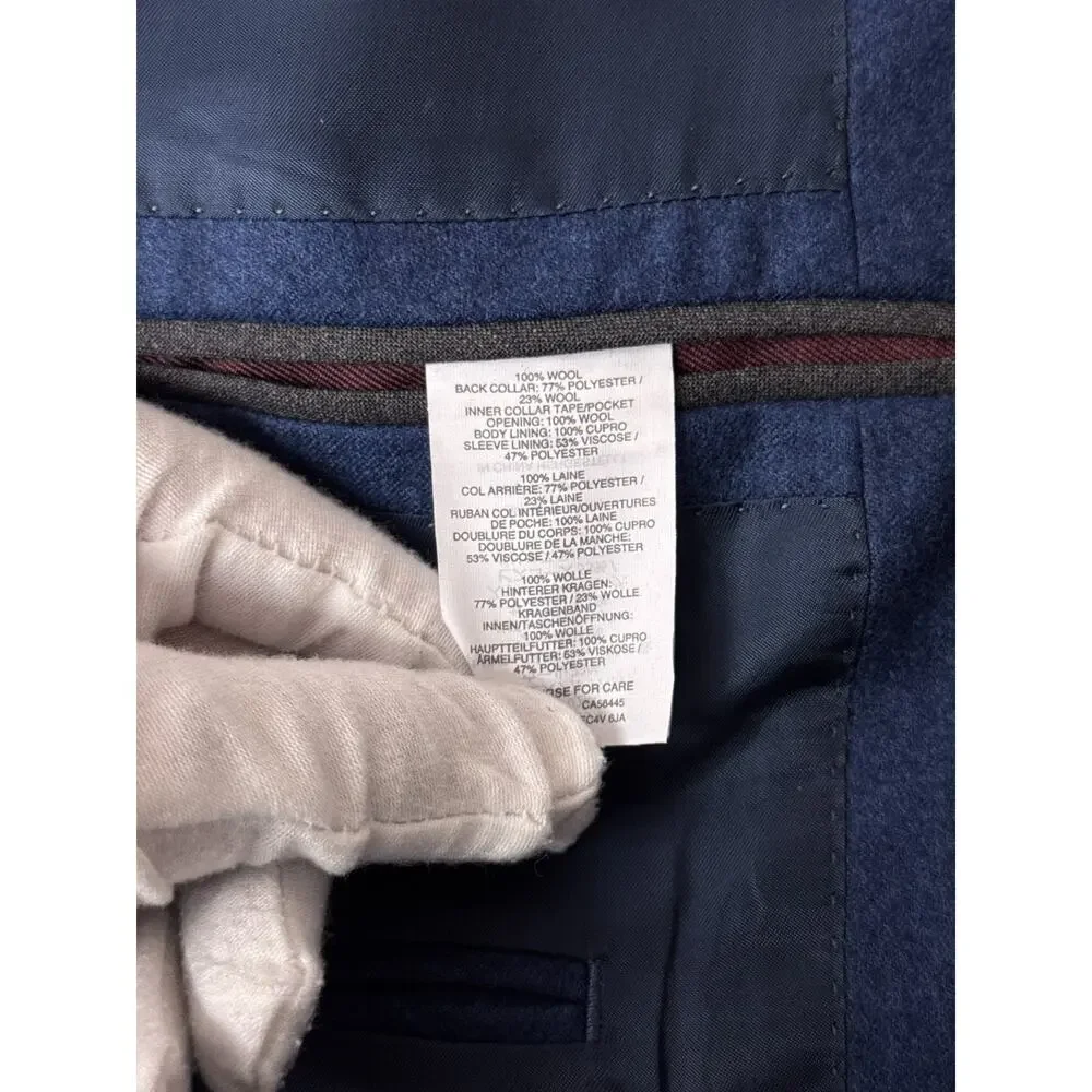 J Crew Ludlow Blazer 42L Mens Blue Italian Wool Flannel Suit Sport Jacket
